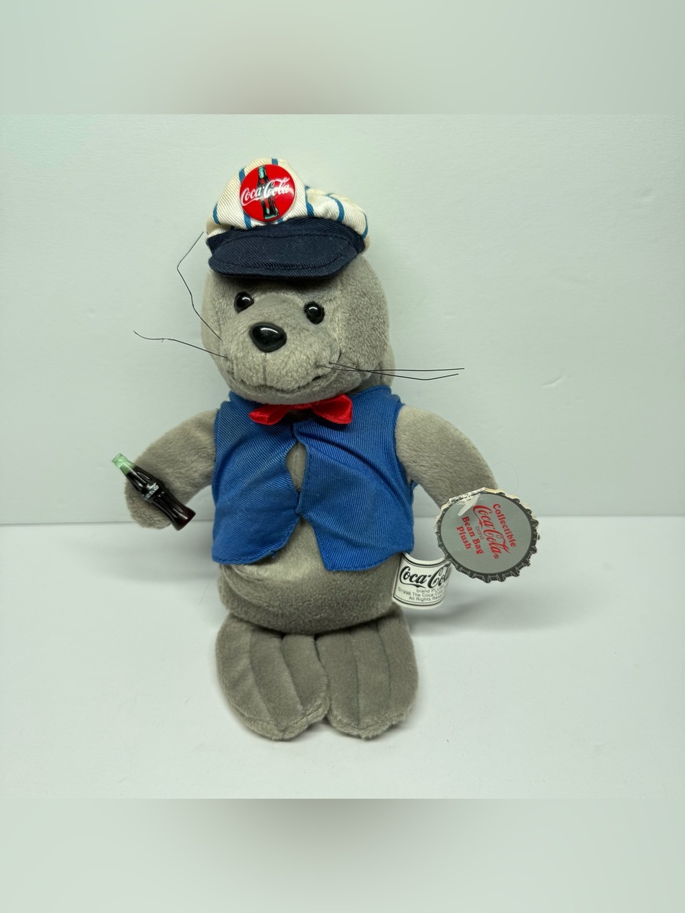 Vintage Coca Cola Coke Collectible Bean Bag Plush 1998 Seal In Delivery Outfit